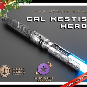 Cal Kestis Weathered Neopixel Lightsaber or Baselit Lightsaber with Blade and Hard Case, XenoPixel V2 or Proffieboard 2.2, Star Wars