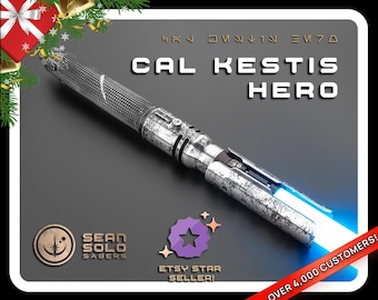 Cal Neopixel Lightsaber: Weathered Hilt, Hard Case, Smoothswing