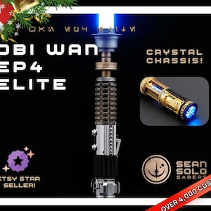 Obi Wan Kenobi Neopixel Lightsaber, Crystal Chamber, EP4 Hardcase Proffie Light Saber, Bladed Baselit xenoV3 RGB Display Lightsaber Cosplay