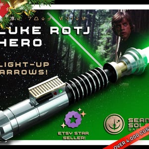 Luke Skywalker Neopixel Lightsaber ROTJ or Baselit Lightsaber with Blade & Hard Case, XenoPixel v3 or Proffieboard 2.2, Star Wars