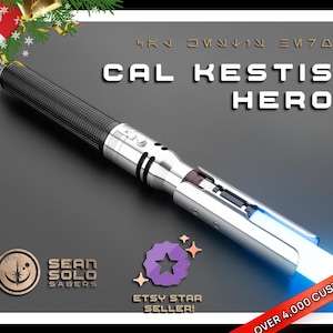 Cal Kestis Neopixel Lightsaber or Baselit Lightsaber with Blade and Hard Case, Baselit, XenoPixel V2 or Proffieboard 2.2, Star Wars