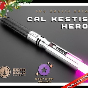 Cal Kestis Battle Damaged Neopixel Lightsaber or Baselit Lightsaber with Blade and Hard Case, XenoPixel V2 or Proffieboard 2.2, Star Wars