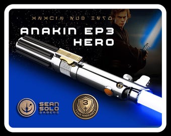 Anakin Skywalker Neopixel Lightsaber: Metal Hilt, Blue Blade, Smoothswing | Star Wars Jedi Cosplay Gift