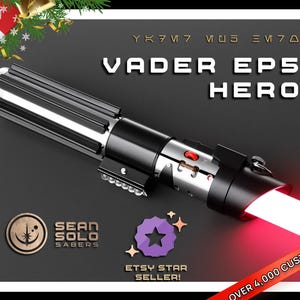 Darth Vader's Neopixel Lightsaber or Baselit Lightsaber EP5 with Blade and Hard Case, Baselit, XenoPixel V3 or Proffieboard 2.2, Star Wars