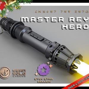 Rey Skywalker Neopixel Lightsaber or Baselit Lightsaber EP9 with Blade and Hard Case, Baselit, XenoPixel V3 or Proffieboard 2.2, Star Wars
