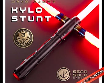 Kylo Ren Neopixel Lightsaber, Metal Hilt, Crossguard Proffie/Xenopixel Smoothswing, Star Wars Cosplay Gift