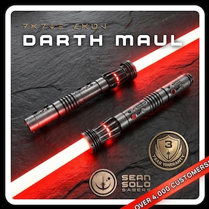 Darth Maul Neopixel Lightsaber Saberstaff: Double Blade, 2 Blades & Accessories | Star Wars Sith Cosplay Gift