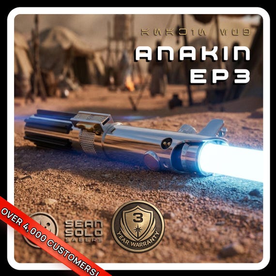 Anakin Skywalker Neopixel Lightsaber: Metal Hilt, Blue Blade