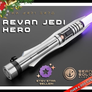 Revan Jedi Neopixel Lightsaber or Baselit Lightsaber with Blade and Hard Case, Baselit, XenoPixel V2 or Proffieboard 2.2, Star Wars