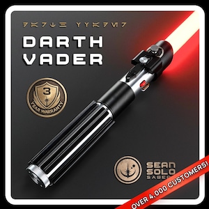 Darth Vader Neopixel Lightsaber: Metal Hilt, Red Blade, Smoothswing, Proffie/Xenopixel | Star Wars Sith Gift image 1