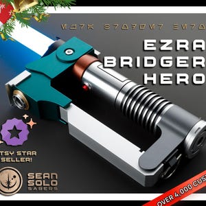 Ezra Bridger Neopixel Lightsaber or Baselit Lightsaber Rebels with Blade and Hard Case, Baselit, XenoPixel V3 or Proffieboard 2.2, Star Wars