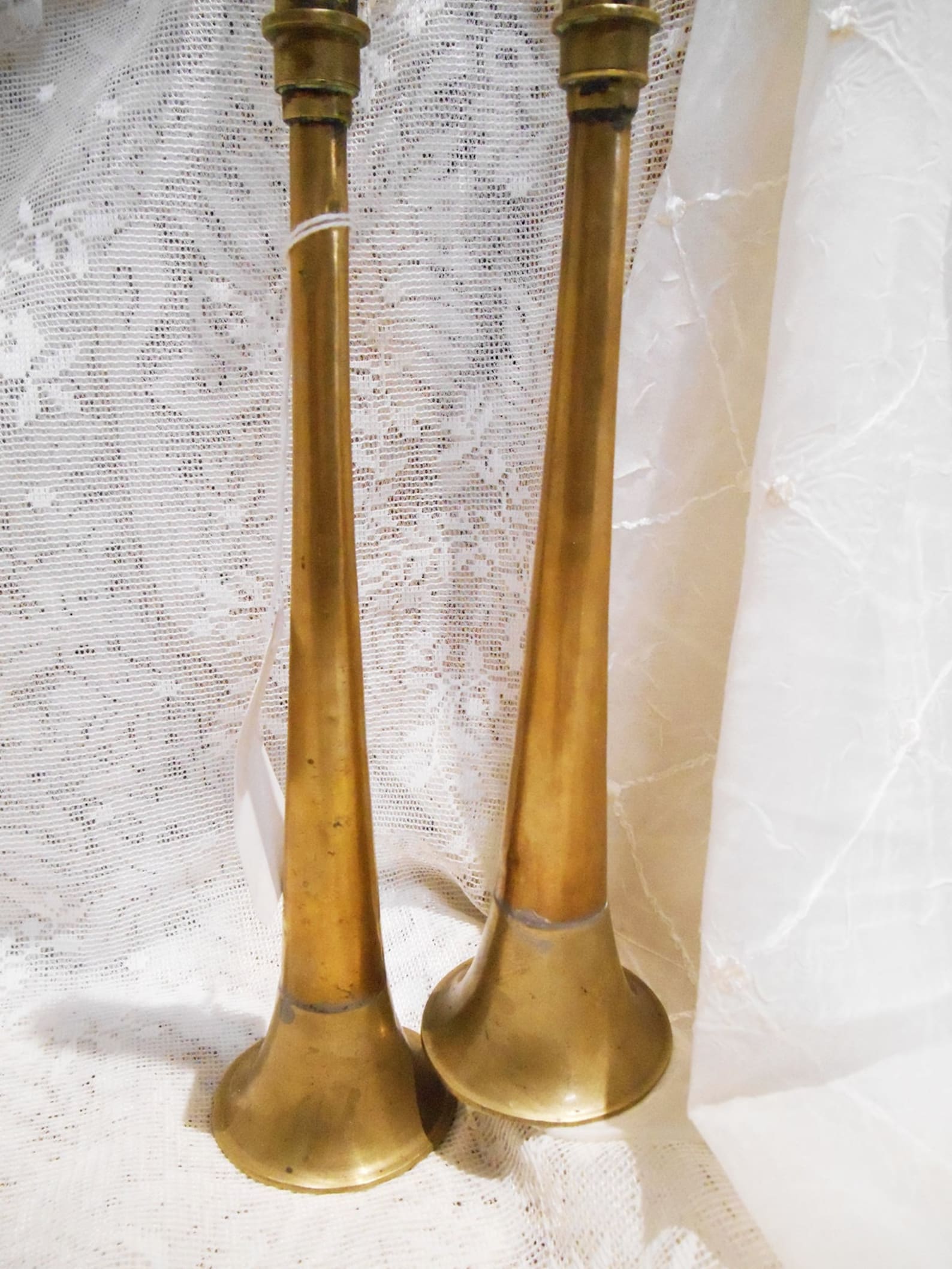 Antique Brass Double Trumpet Very Quiet Car Horn 2 Manual Etsy