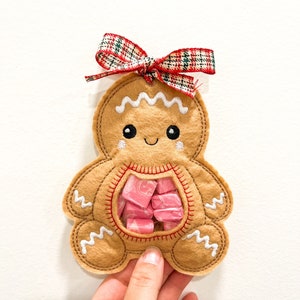Gingerbread man embroidered treat bags
