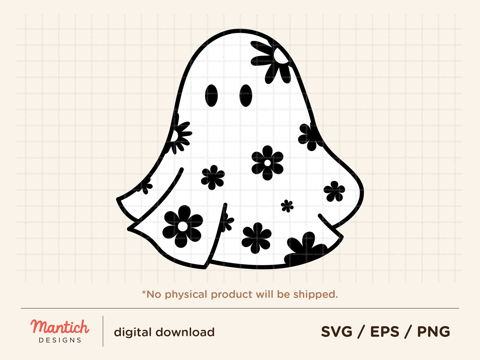 FLOWER GHOST Svg, Cute Halloween SVG, Halloween Svg, Cute Halloween