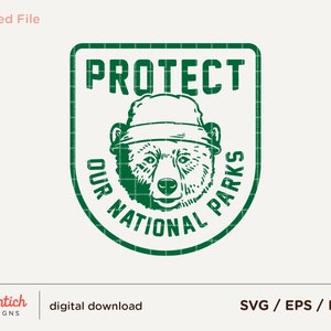 Protect Our National Parks Svg, National Park, US National Park Shirt, Bear Svg, Outdoor Nature Lover, Bear Camping Shirt, Vintage Bear Png