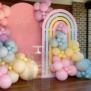 Acrylic Pastel Rainbow Arched Backdrop, Arch Backdrop, Acrylic Arch Backdrop, Pastel Rainbow Backdrop, Acrylic Arch Backdrop for Party