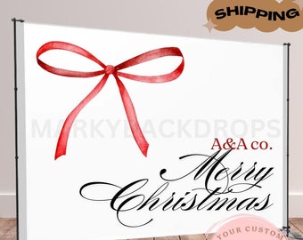 Custom Logo Step and Repeat Backddrop, Backdrop for Business, Custom Backdrop for Holiday Party, Christmas Backdrop, Custom Design Backdrop