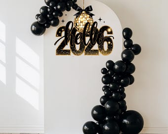 Custom Photo Backdrop Arch Cover Personalized Any Size Design Color Fabric Cover Hello 2026 New Year Photo Backdrop for New Years Eve Party