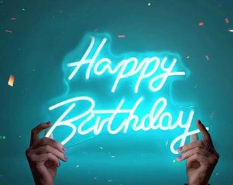 Happy Birthday Leuchtreklame, Happy Birthday Leuchtreklame für Hintergrund, Geburtstags-Leuchtreklame, Benutzerdefinierte Leuchtreklame, Leuchtreklame für Veranstaltungen