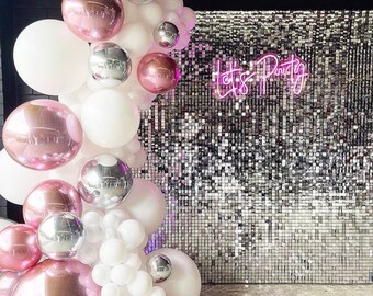 Silver Shimmer Backdrop Panels, Silver Shiny Backdrop for Birthday, Wedding, Holiday Party Backdrop, Silver Christmas Backdrop, New Years