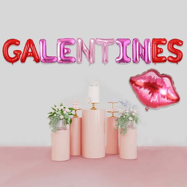Galentines Balloon, Galentines Decor, Valentines Balloons, Galentines Day Balloons, Lip Balloon, Love Balloons, Balloons for Valentines