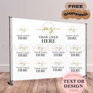 Custom Logo Backdrop Banner, Step and Repeat Business Event Backdrop, Logo Step Repeat Banner, Custom Event Backdrop, Corporate Event Banner