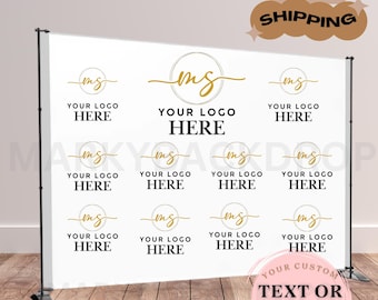 Custom Logo Backdrop Banner, Step and Repeat Business Event Backdrop, Logo Step Repeat Banner, Custom Event Backdrop, Corporate Event Banner