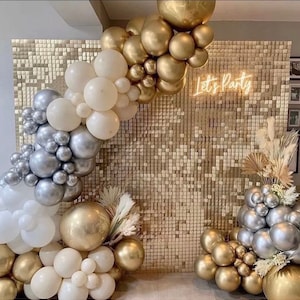 Shimmer Wall Panels, Sequin Shimmer Backdrop, Shimmer Wall, Light Gold, Champagne Panels,Sequin Wall Backdrop, Interlocking Panels