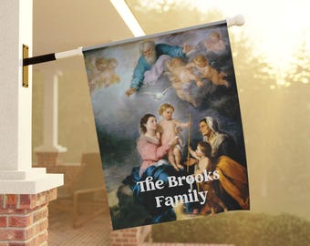 Drapeau de jardin personnalisé Sainte-Famille, décoration extérieure catholique