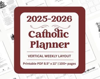 2025-2026 Catholic Planner: USCCB Feast Days, Vertical Layout (PDF Download)