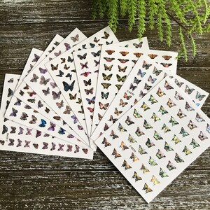 9 Sheets Holographic Butterfly Nail Stickers, Nail Stickers, Colorful Butterfly Nail Stickers, Self Adhesive Stickers, Nail Art