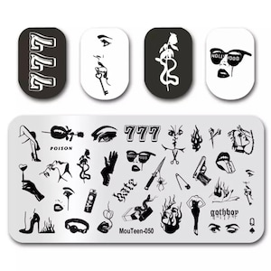 777 Nail Stamping Plate, Rose Nail Art, Lips Nail Stamping Plate, Nail Stamping Plate, Nail Art, Stainless Steel Nail Stamping