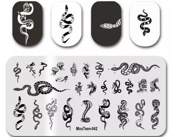 1 Nail Stamping Plate, Snake Nail Stamping Plate, Nail Art Stamping Plate, Snake Stamping Plate