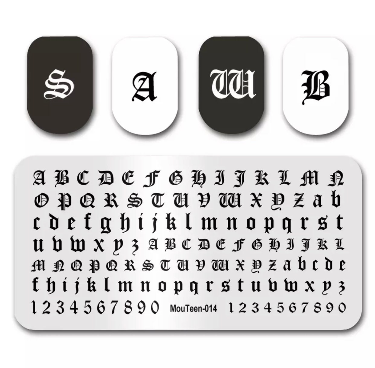 Old English Letter Stencils For Nails – Glam Goodies