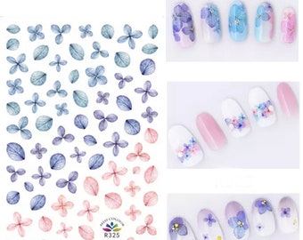 1 feuille 3D Autocollants translucides d’ongle de fleur, autocollants floraux gravés 3D d’ongle d’acrylique, art d’autocollants d’ongle, autocollants d’art d’ongle