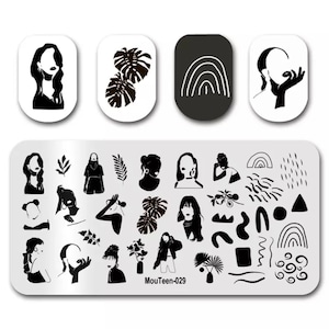 1 Nail Stamping Plate, Classy Lady Nail Art, Lady Nail Art, Nail Stamping Lady Plate, Nail Art, Stainless Steel Nail Stamping Plate