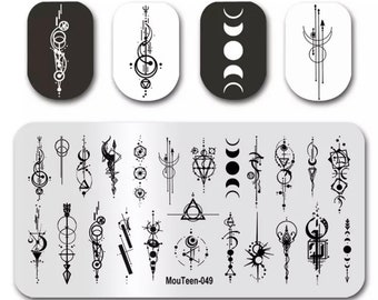 1 Nail Stamping Plate, Phases Of the Moon Nail Art, Abstract Nail Art, Nail Stamping Plate, Nail Art, Stainless Steel Nail Stamping Plate