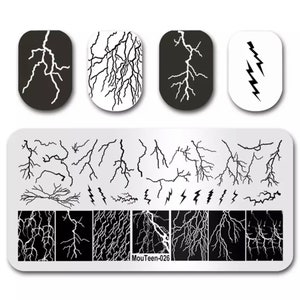 1 Lightning Nail Stamping Plate, Nail Art Stamping Plate, Lightning Stamping Plate