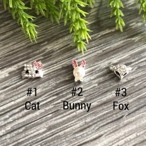 4 Pcs 3D Kitty Metal Nail Charms, Kitty/Bunny/Fox Nail Art Charms, 3D Nail Art, Kitty with a Bow Nail Charms, Fancy Nail Charms Rhinestones