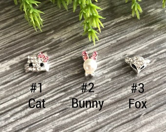 4 Pcs 3D Kitty Metal Nail Charms, Kitty/Bunny/Fox Nail Art Charms, 3D Nail Art, Kitty with a Bow Nail Charms, Fancy Nail Charms Rhinestones