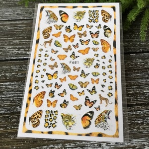 1 Sheet Animal Pattern Nail Stickers, Butterfly Nail Stickers, Nail Stickers, Butterfly Nail Stickers, Self Adhesive Stickers, Nail Art