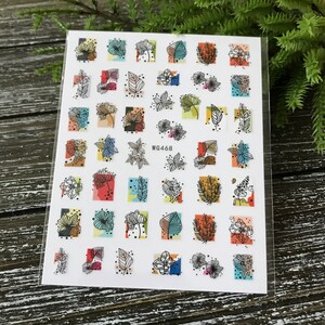 1 Sheet 3D Fall Leaves Nail Stickers, Leaves Nail Stickers, Colorful Leaves Nail Stickers, Self Adhesive Leaves Stickers, Nail Art Stickers