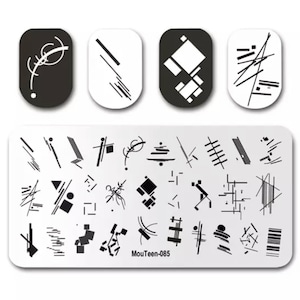 1 Abstract Nail Stamping Plate, Abstract Nail Art, Abstract Nail Art, Nail Stamping Plate, Nail Art, Stainless Steel Stamping Plate