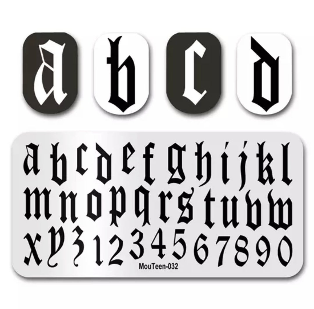 1 English Alphabet Nail Stamping Plate, Nail Art Stamping Plate, Old