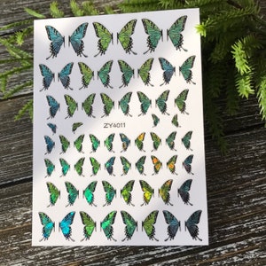 1 Sheet 3D Butterfly Nail Stickers, 3D Holographic Butterfly Nail Stickers, Butterfly Nail Stickers, Self Adhesive Stickers