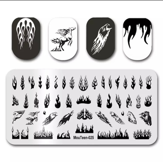 Flames Stamp Plate Fire Stamping Platesnail Fire Image 
