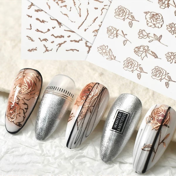 Rose Nail Art - Etsy