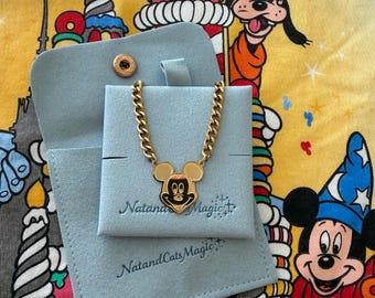 Collar de Magic Mouse / Inspirado en el estilo vintage / Colgante inspirado en Mickey / Accesorio para un día en el parque / Joyería de acero inoxidable / Joyería resistente al agua