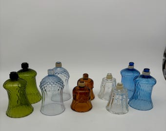Vintage Colored Glass Votive Pegged Candle Cups. Tea light Candle Holders. Sold in Pairs. Choice of Color.