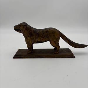 Antique Cast Iron Painted Dog Labrador Tabletop Nutcracker